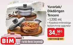 YUVARLAK/DİKDÖRTGEN TENCERE ~1200 ML